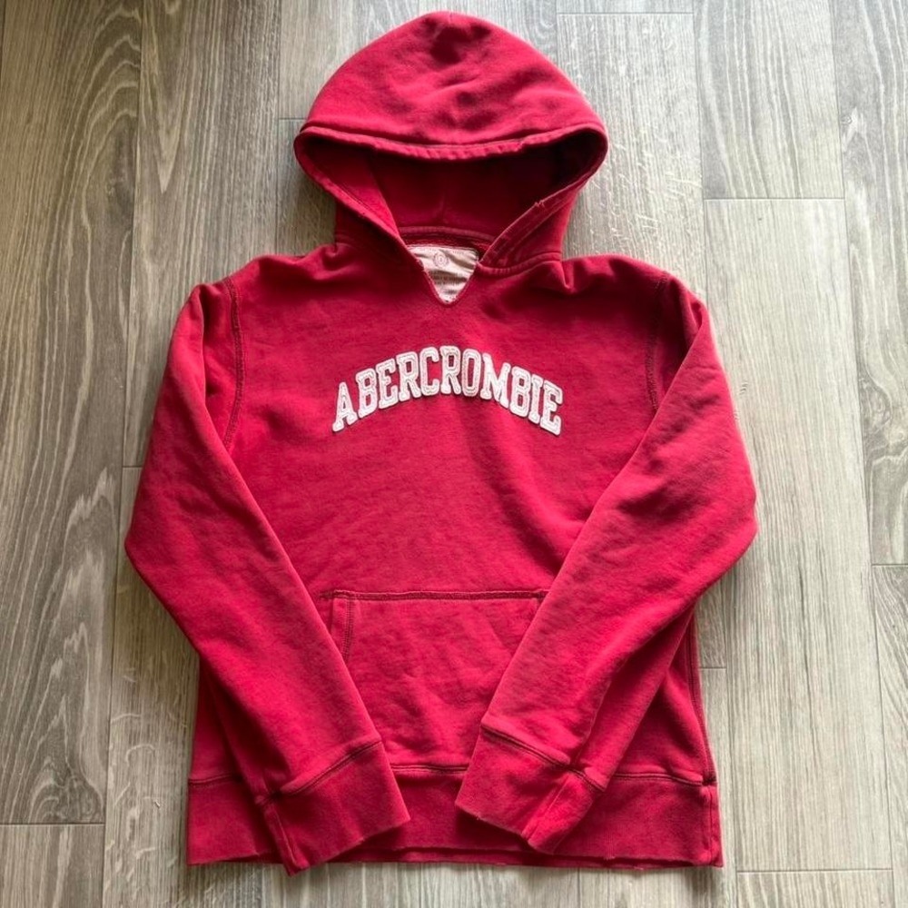 Vintage Abercrombie & Fitch hoodie Womens Small Red Y2K Pullover